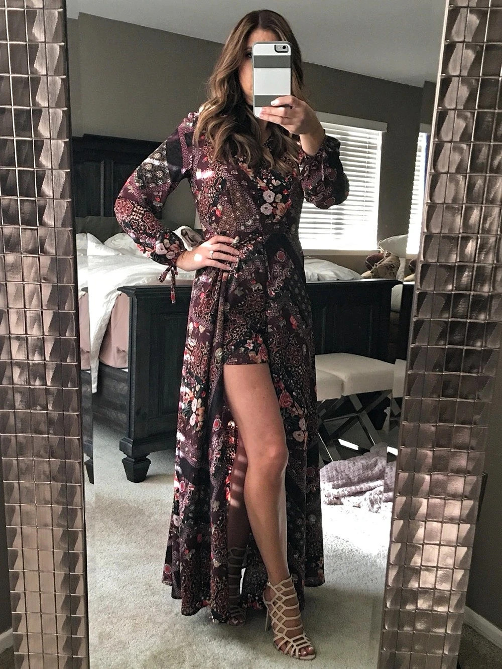 New York & Co. Floral Maxi Dress over Romper
